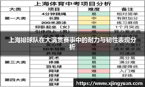 上海排球队在大满贯赛事中的耐力与韧性表现分析